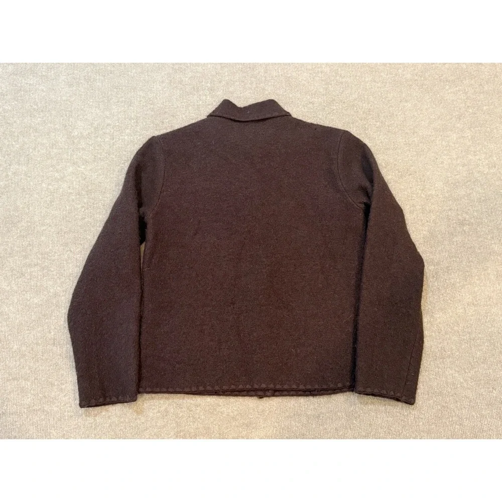 VTG Vintage Talbots Women's Cardigan 100% Merino Wool Size Large Brown